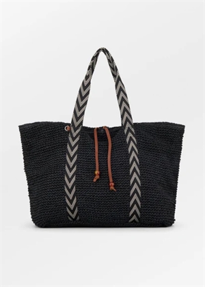 Paper Straw Pheobe bag Sort Becksøndergaard 